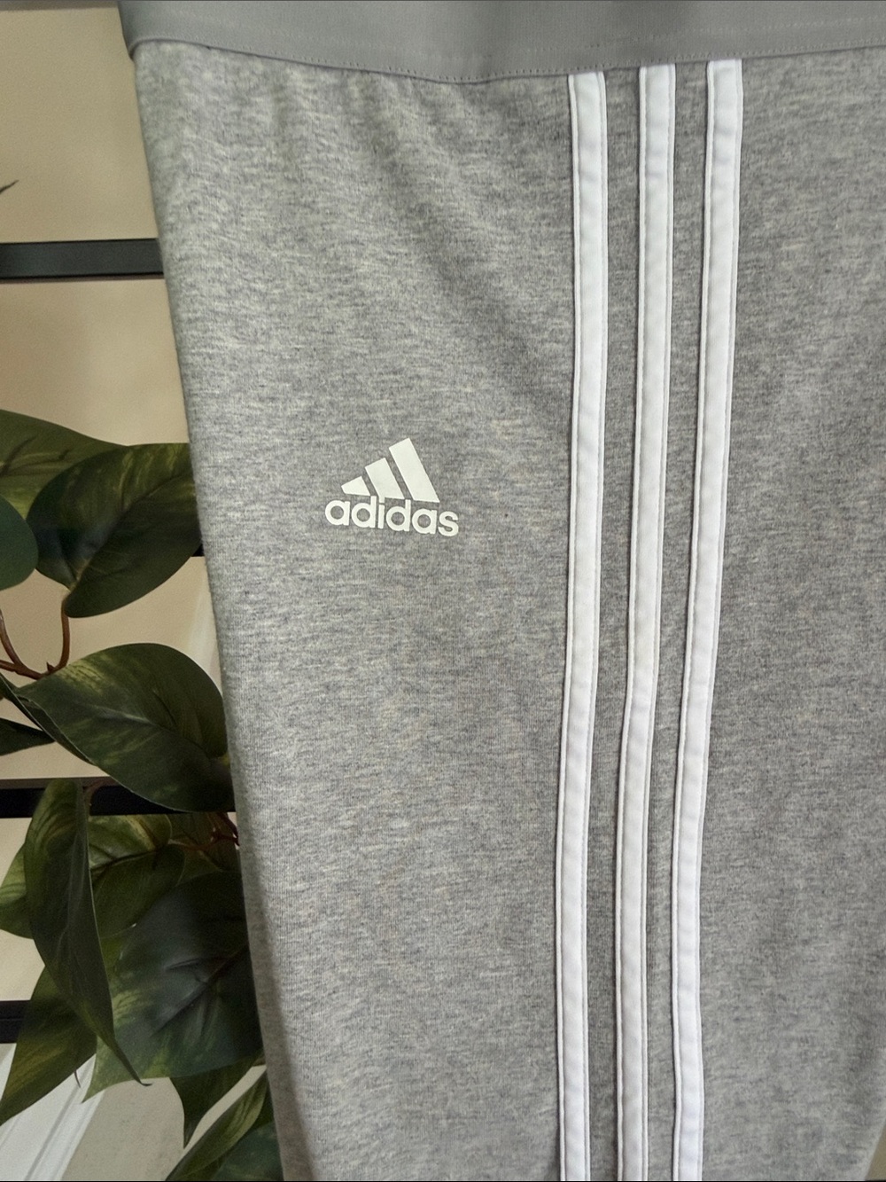 adidas Gray Athletic Shorts with White Stripes - Picture 5 of 5